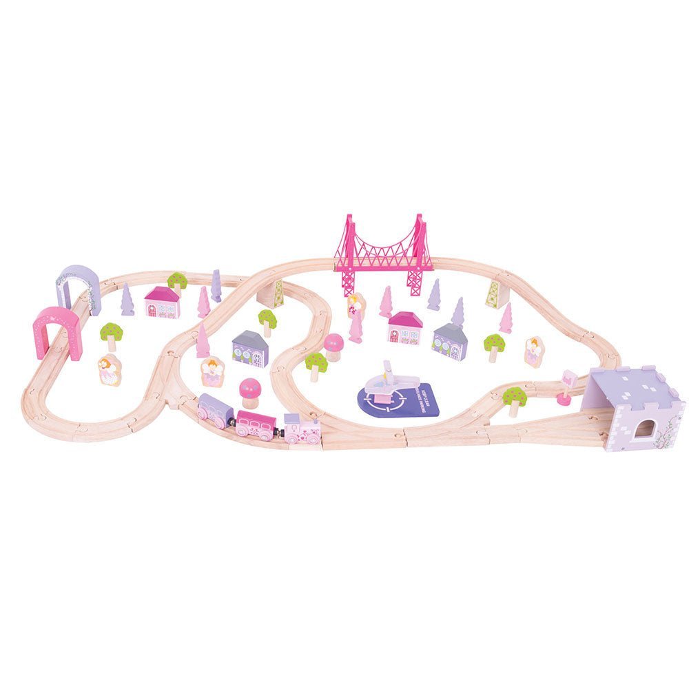 Pink wooden train set online