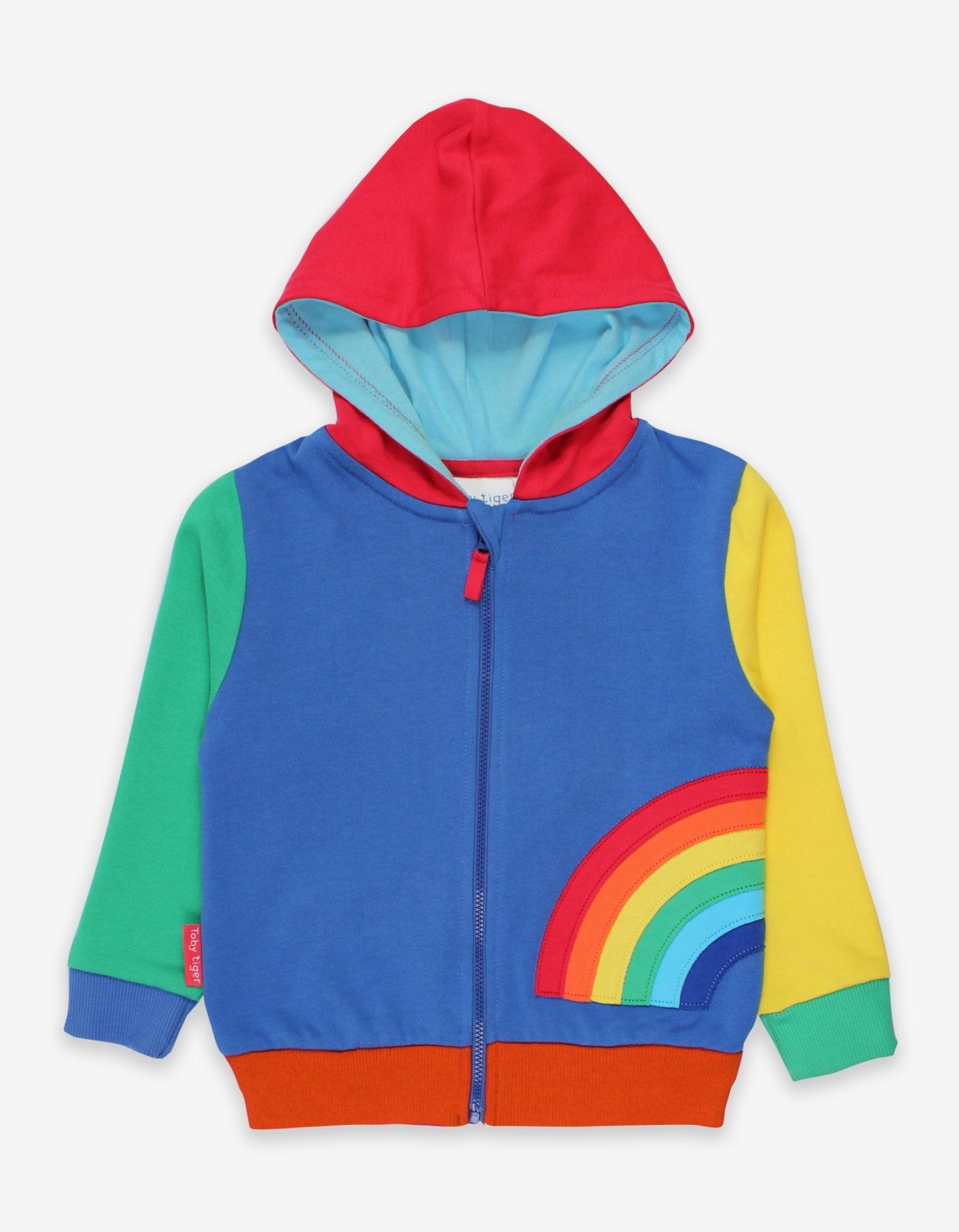 Organic Rainbow Applique Hoodie Toby Tiger