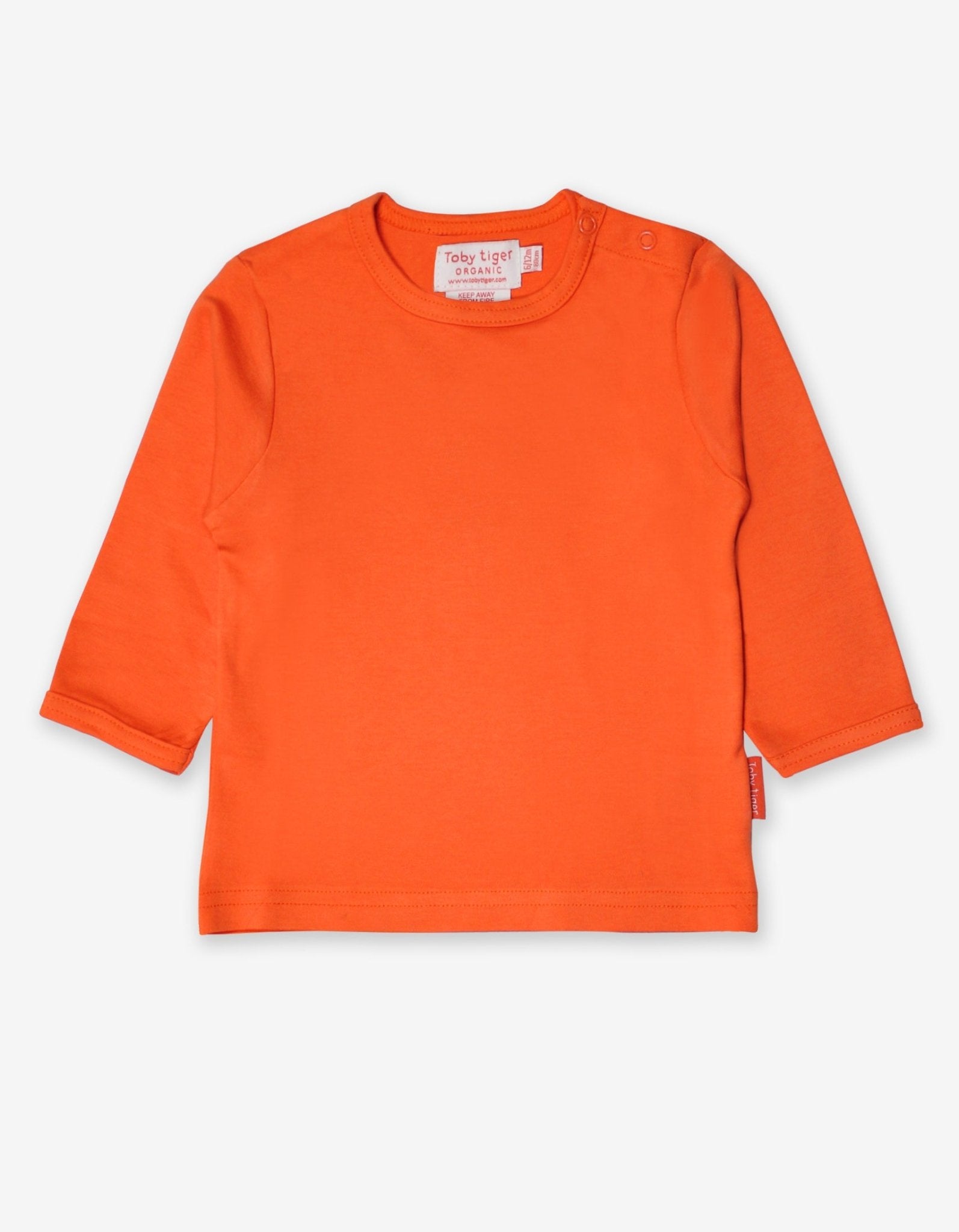 Organic Orange Basic Long Sleeved T Shirt Toby Tiger