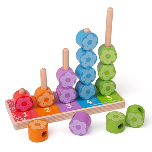 First Flower Stacker - Wooden Toy - Toby Tiger