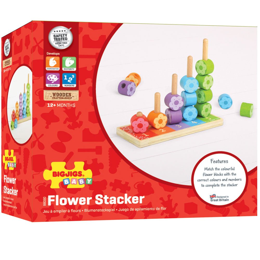 First Flower Stacker - Wooden Toy - Toby Tiger