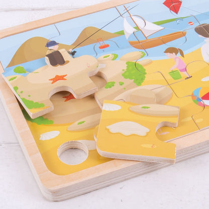 At the Seaside Puzzle - Wooden - Toby Tiger