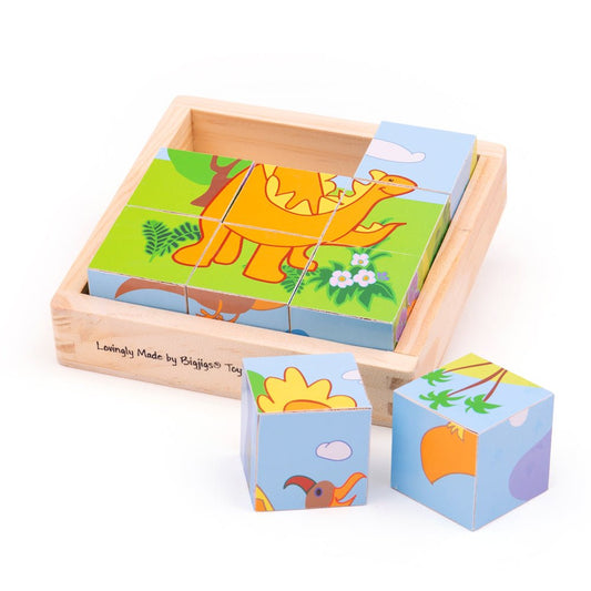 Dinosaur Cube Puzzle - Wooden - Toby Tiger