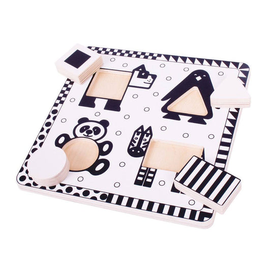 Animals Black and White Puzzle - Wooden Toy - Toby Tiger