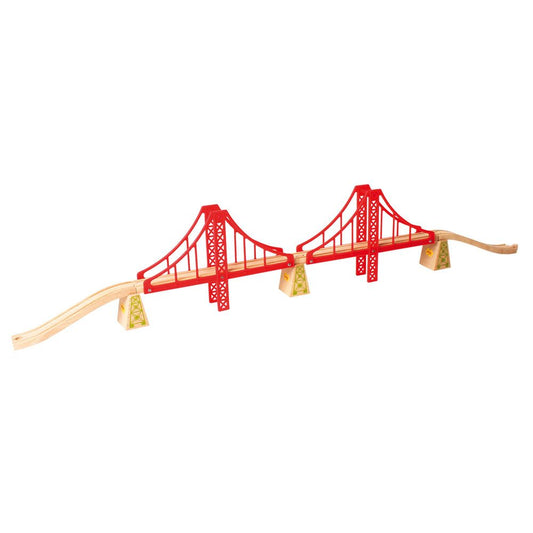 Double Suspension Bridge - Wooden Train Toy - Toby Tiger