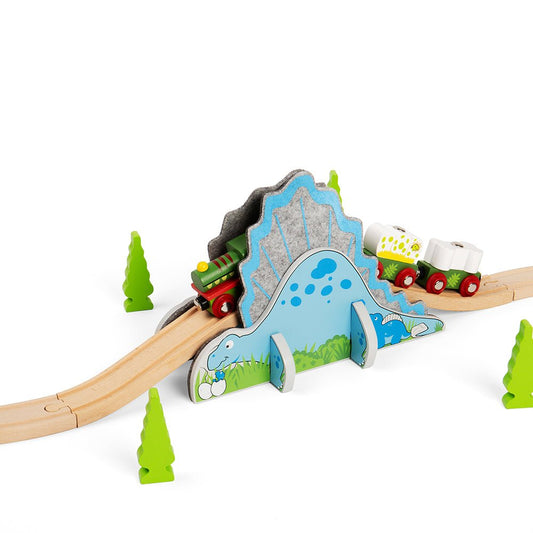 Dino Riser Tunnel - Wooden Train Toy - Toby Tiger