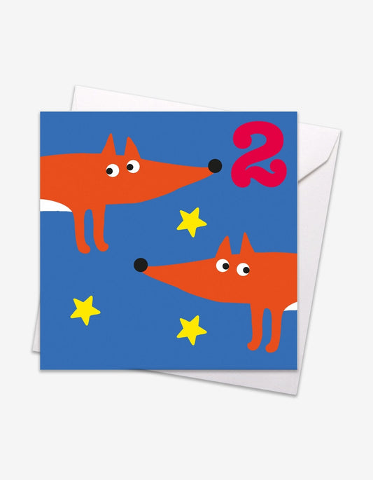 Age 2 Foxes Birthday Card - Toby Tiger UK Retail