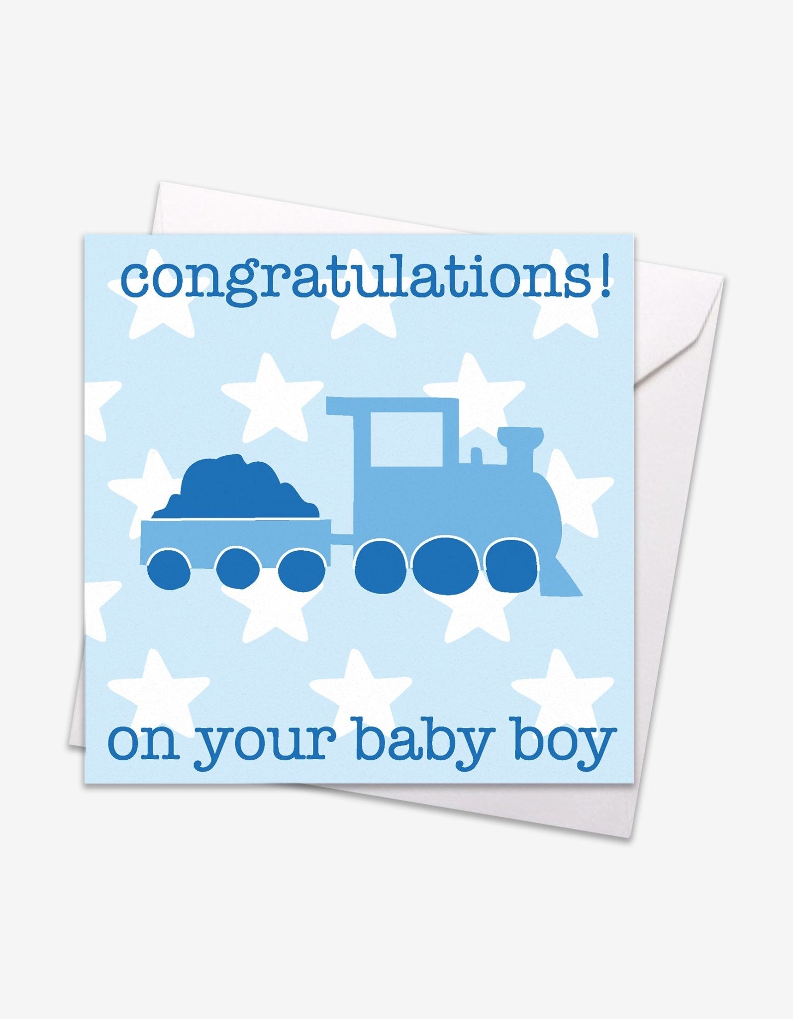 Blue Train Baby Card - Toby Tiger UK Retail