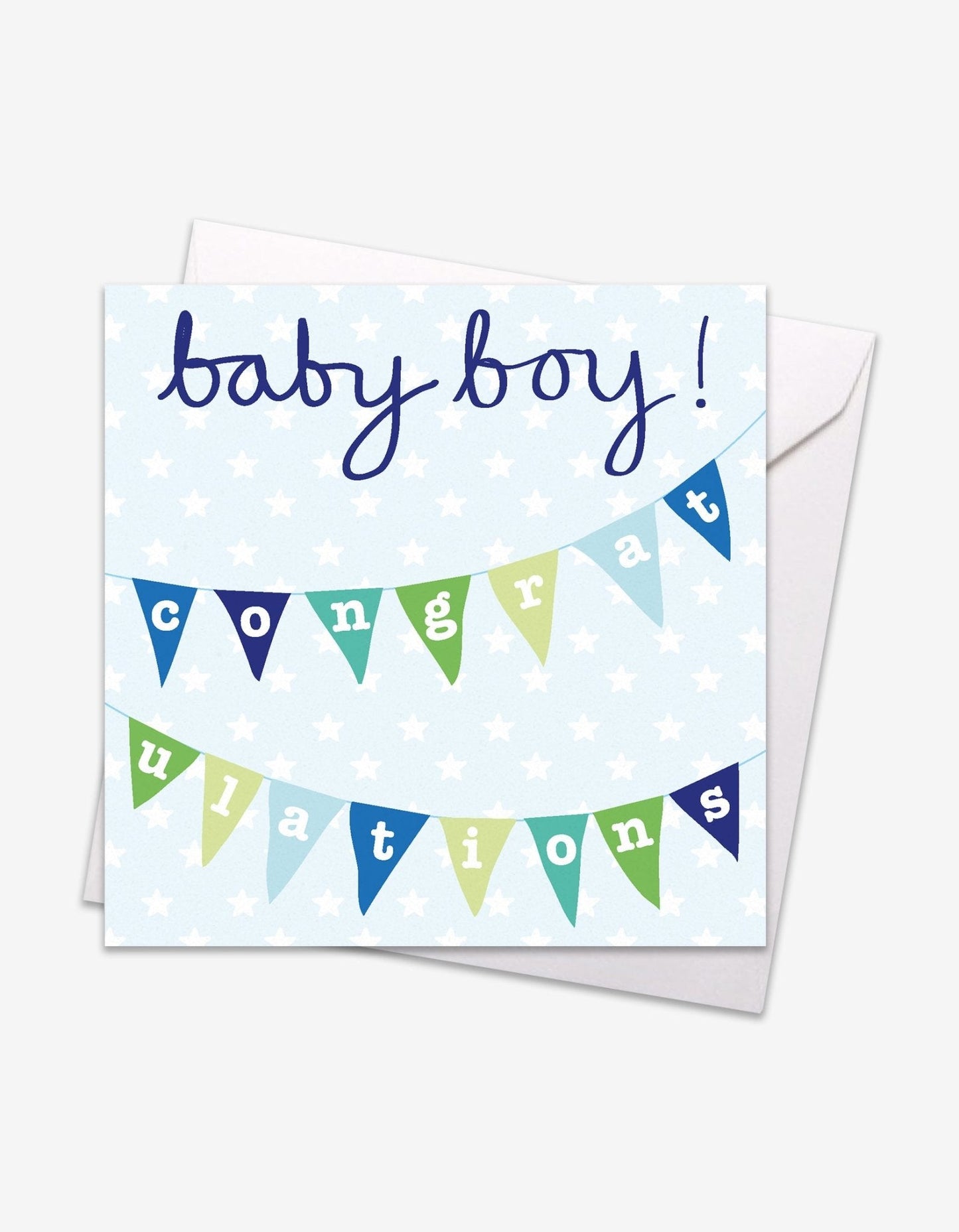 Boy Bunting Baby Card - Toby Tiger UK Retail