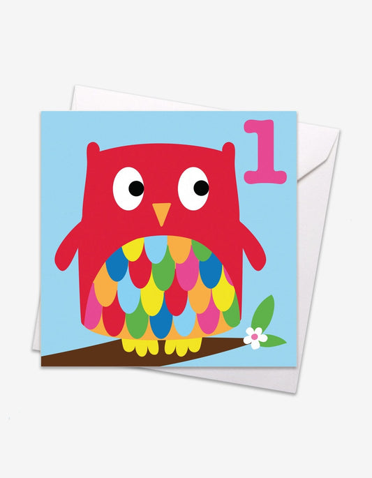 Age 1 Owl Birthday Card - Toby Tiger UK Retail