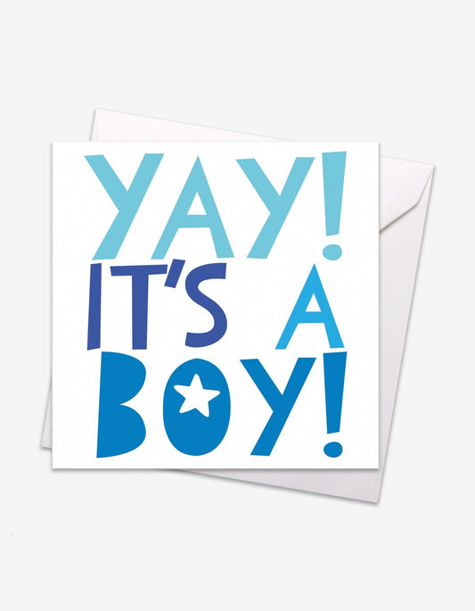 Yay Boy Baby Card - Toby Tiger UK Retail