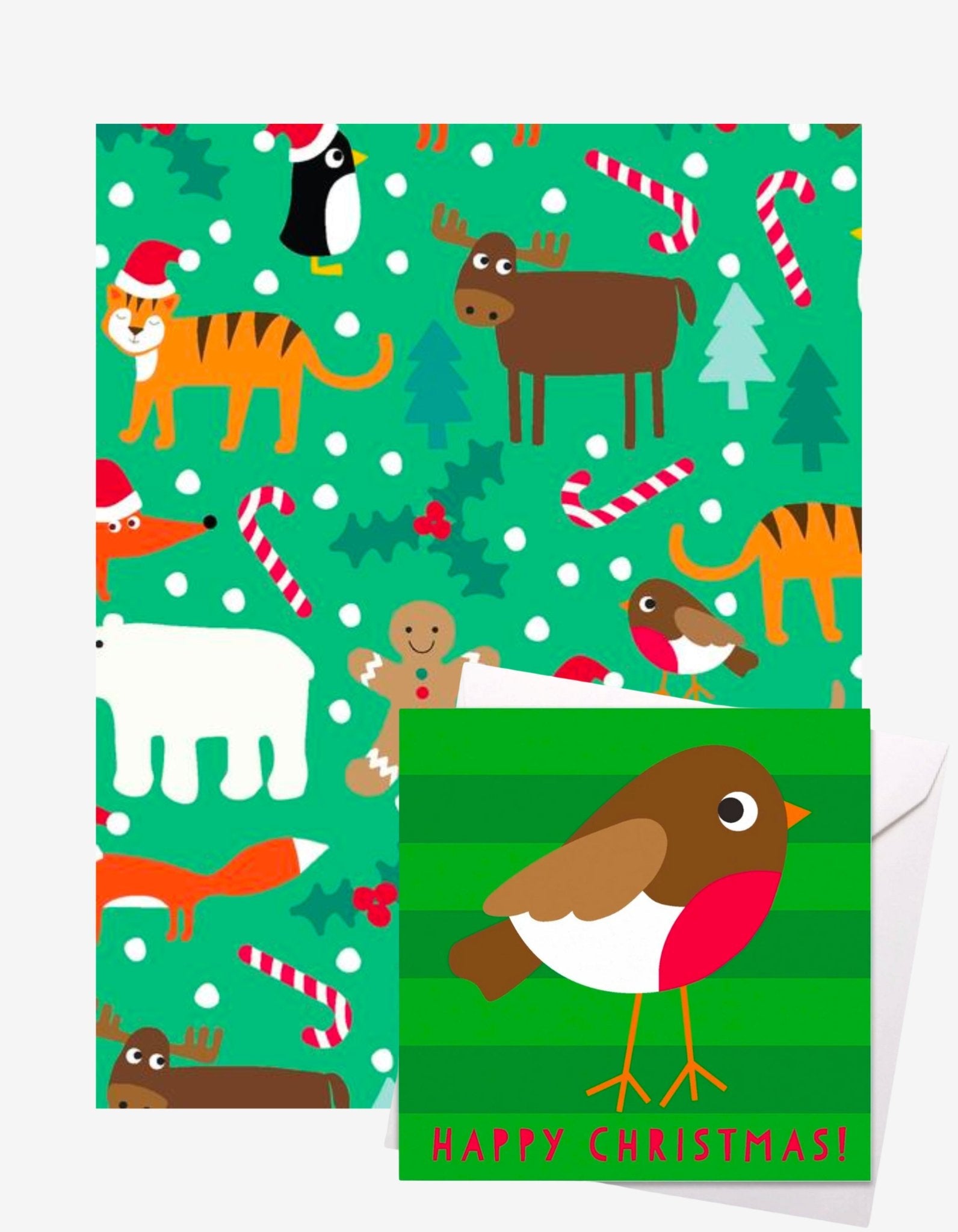 Christmas Character Gift Wrap + Personalised Card Bundle - Toby Tiger UK Retail