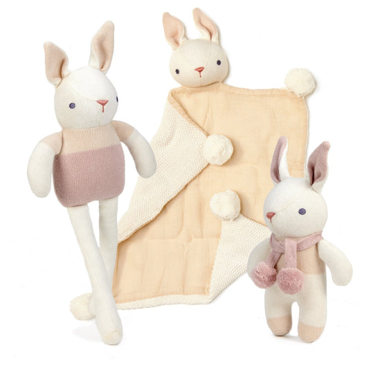 Baby Comforter, Rattle & Doll Bundle in Cream - Toby Tiger UK Retail