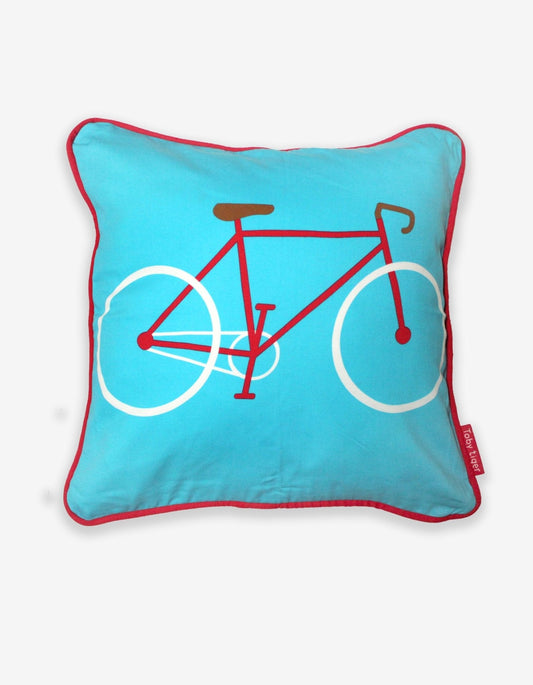 Blue Bike Cushion Cover - Toby Tiger UK Retail