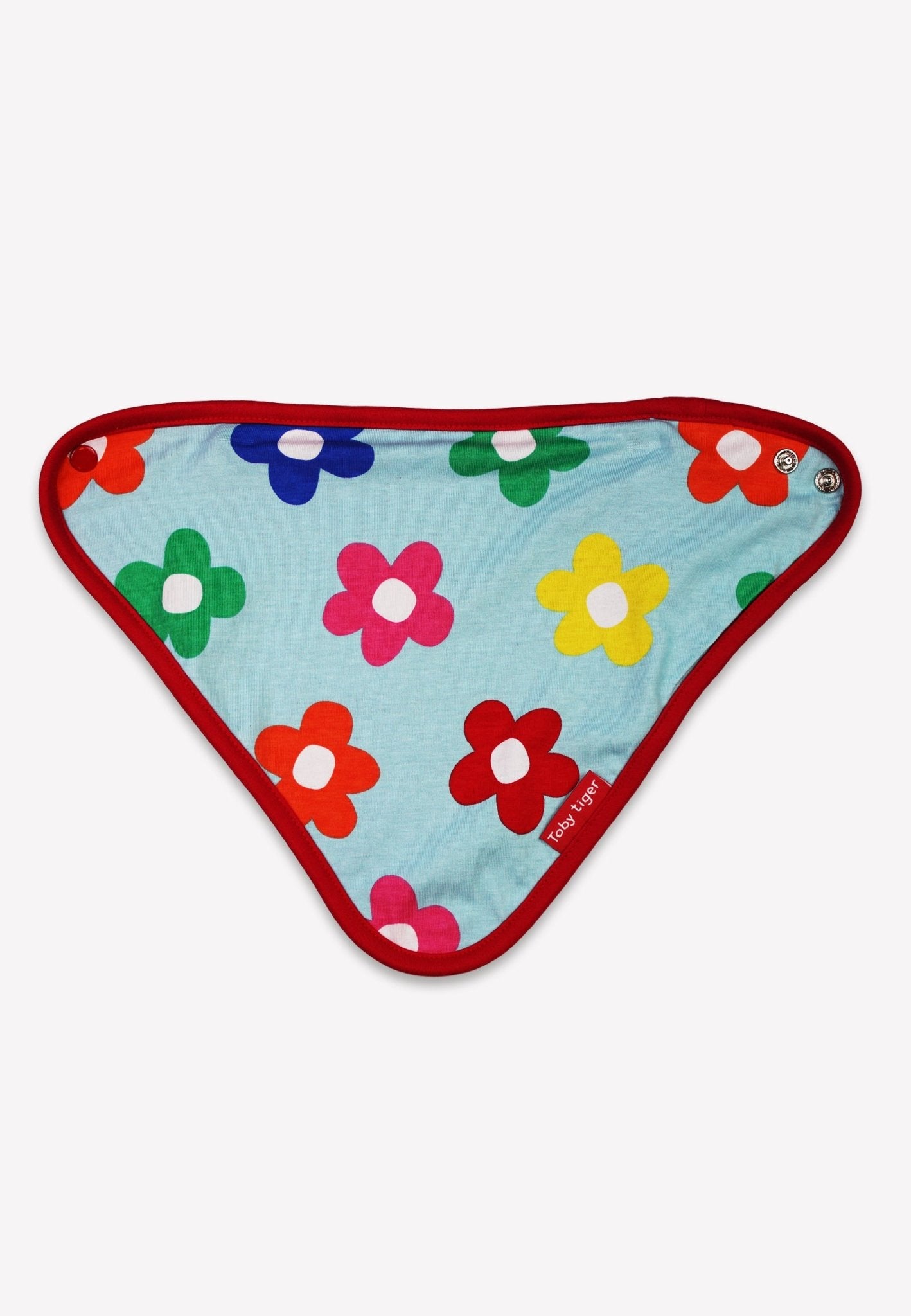 Organic Rainbow Bloom Print Dribble Bib - Toby Tiger