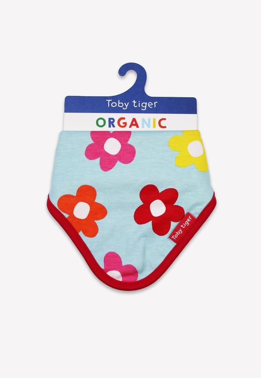 Organic Rainbow Bloom Print Dribble Bib - Toby Tiger