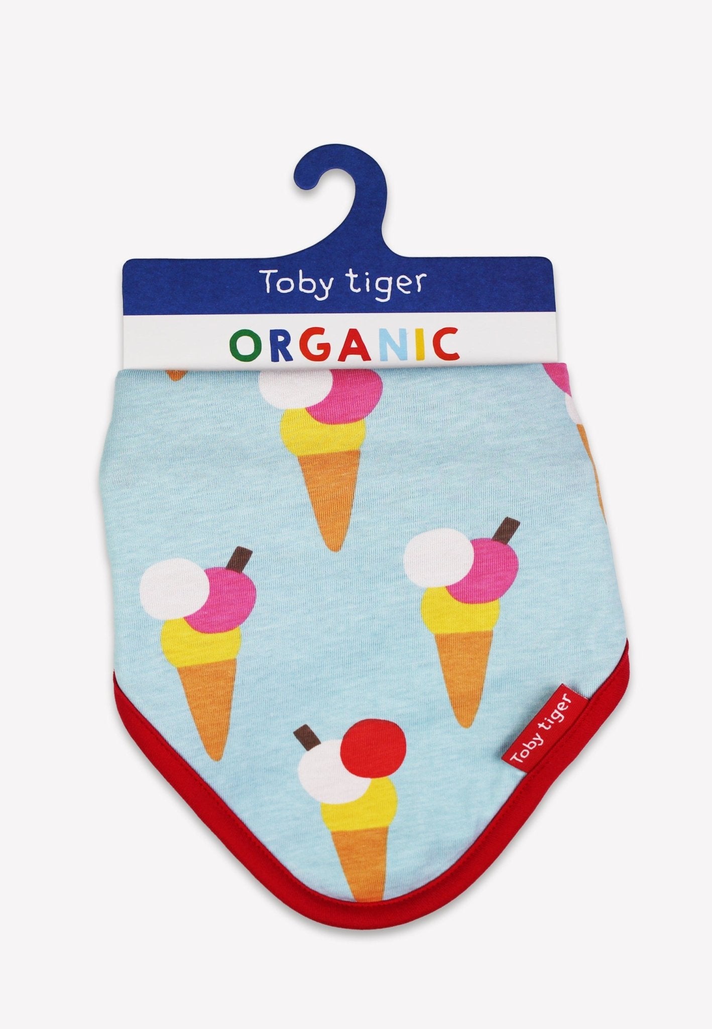 Organic Ice Cream Cones Print Dribble Bib - Toby Tiger