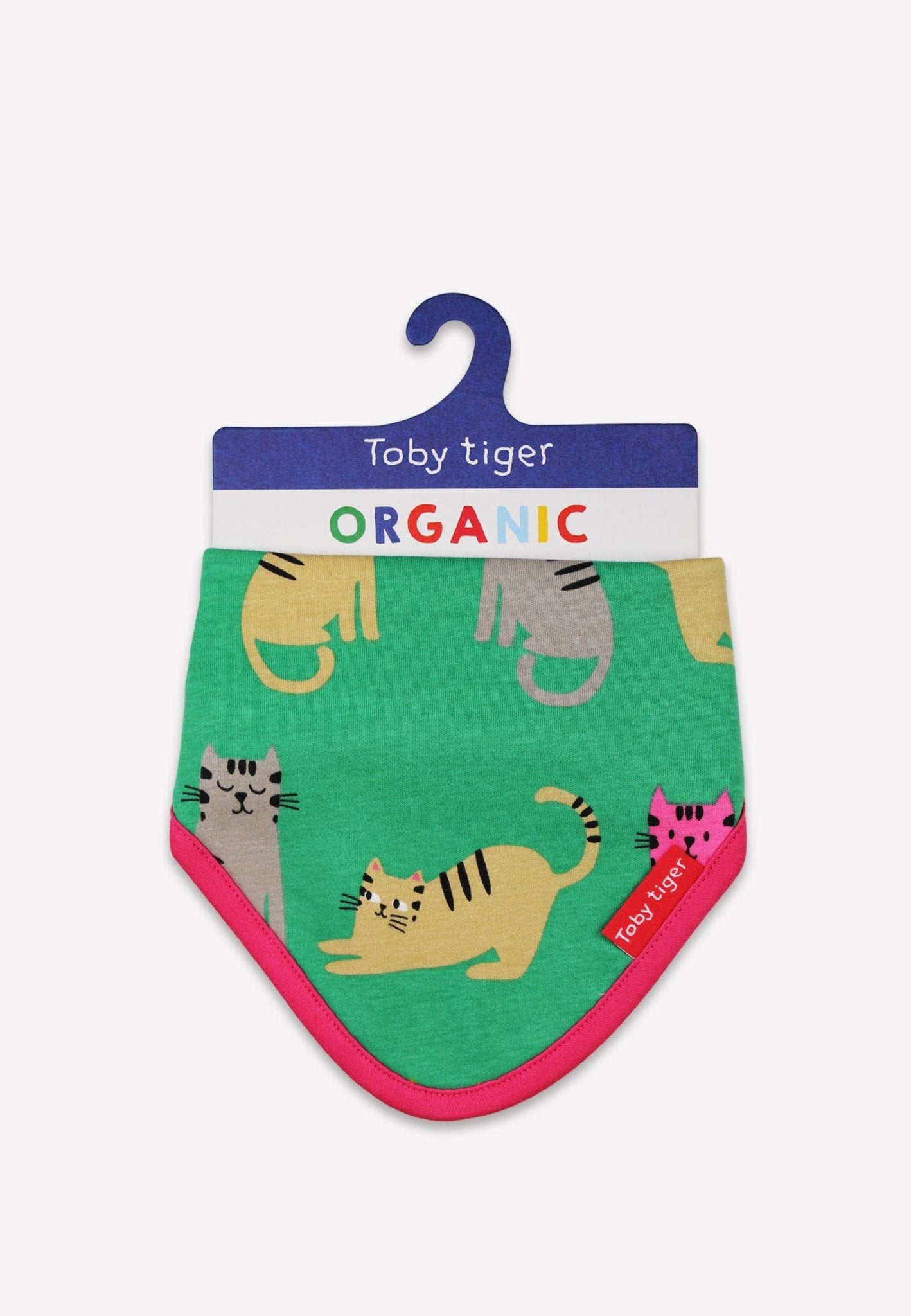 Organic Kitten Print Dribble Bib - Toby Tiger