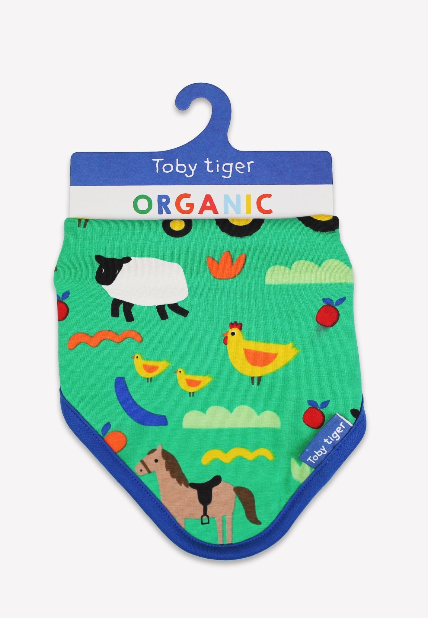 Organic Hillside Farm Print Dribble Bib - Toby Tiger