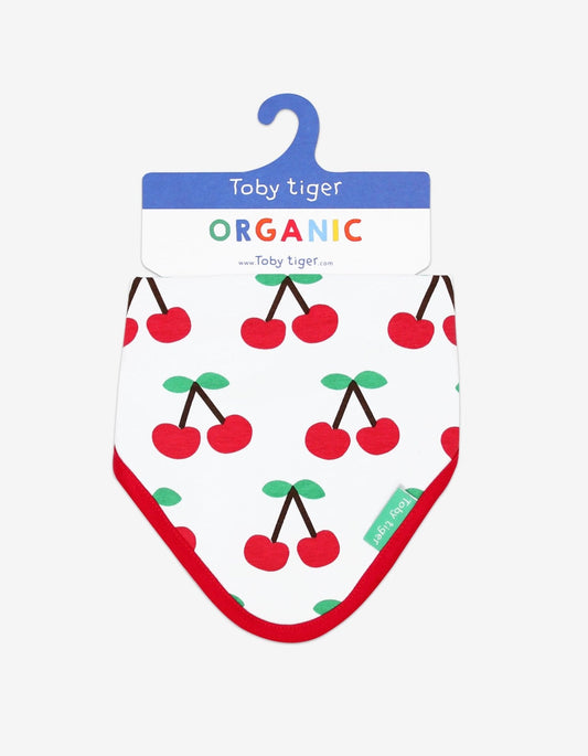 Organic Cherry Print Dribble Bib - Toby Tiger UK Retail