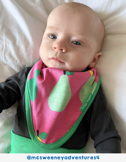 Organic Pear Print Dribble Bib - Toby Tiger UK Retail