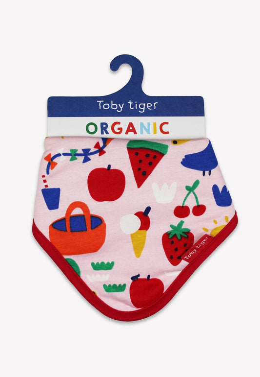 Organic Picnic Print Dribble Bib - Toby Tiger