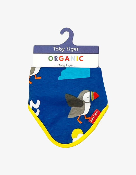 Organic Puffin Print Dribble Bib - Toby Tiger UK Retail