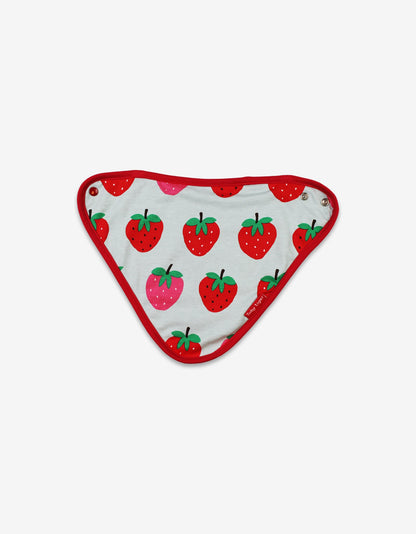 Organic Strawberry Print Dribble Bib - Toby Tiger UK Retail