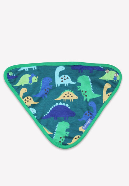 Organic Tonal Dinosaur Print Dribble Bib - Toby Tiger