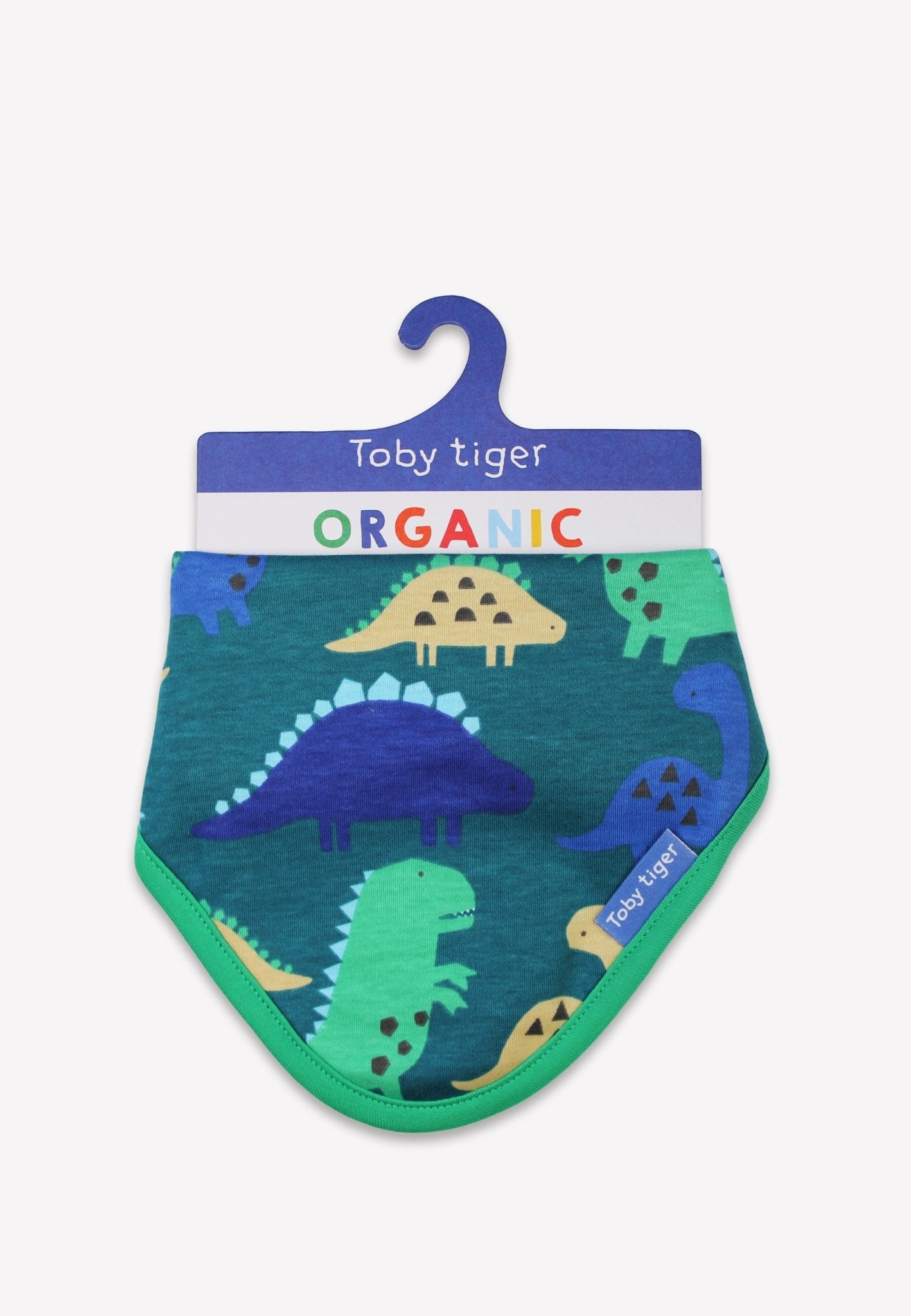 Organic Tonal Dinosaur Print Dribble Bib - Toby Tiger