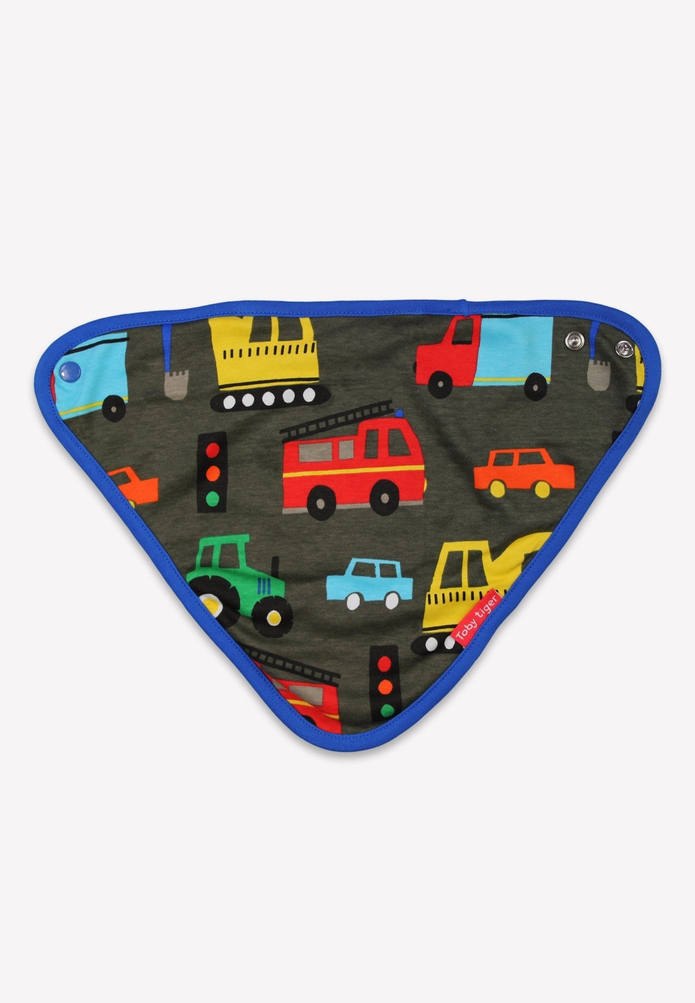 Organic Transport Print Dribble Bib - Toby Tiger