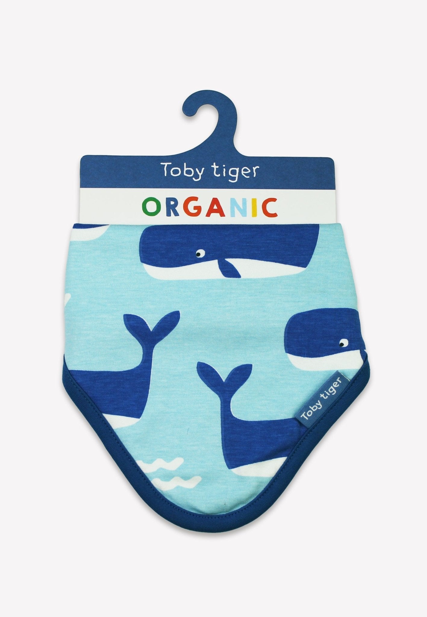 Organic Whale Waves Print Dribble Bib - Toby Tiger