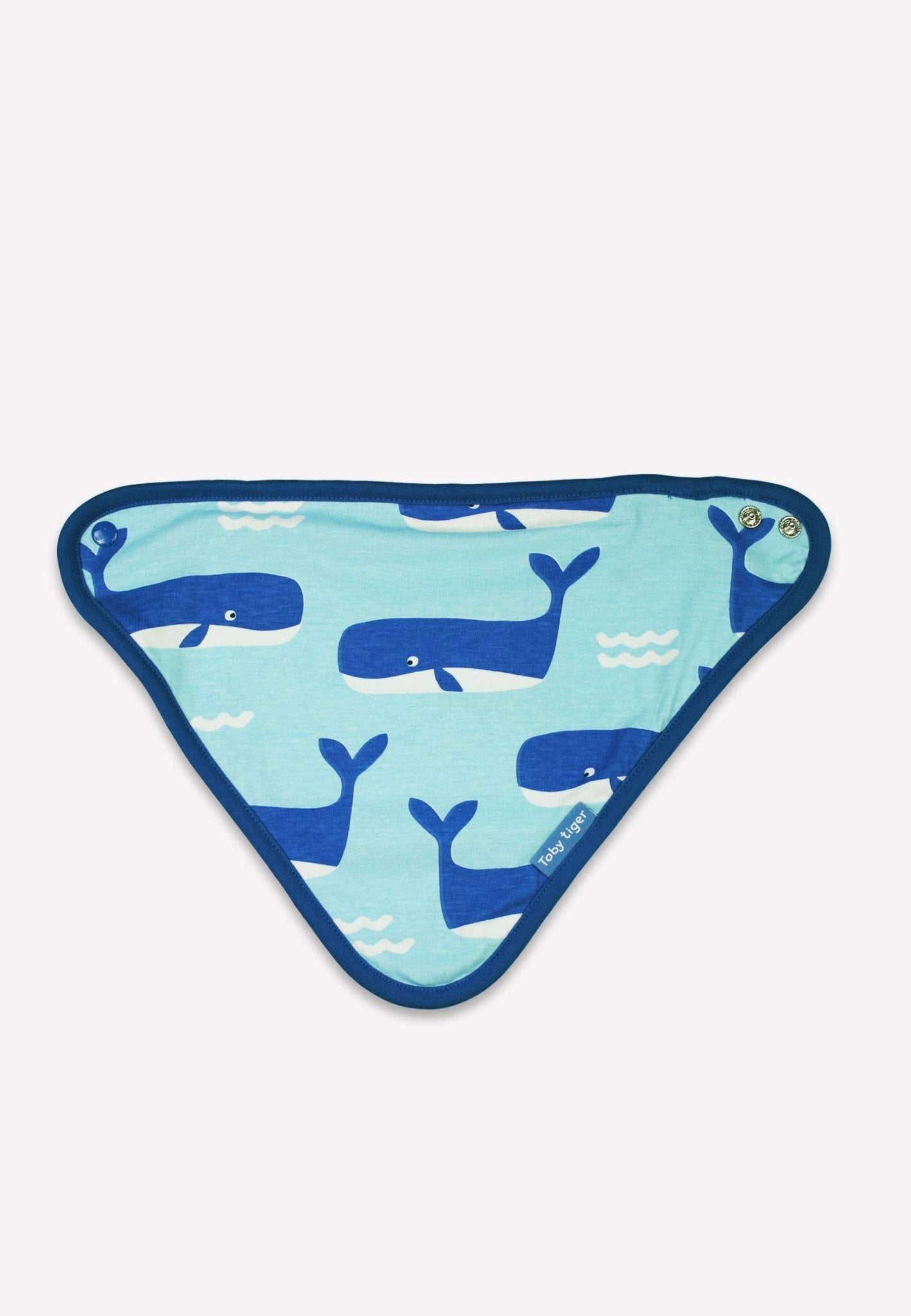 Organic Whale Waves Print Dribble Bib - Toby Tiger