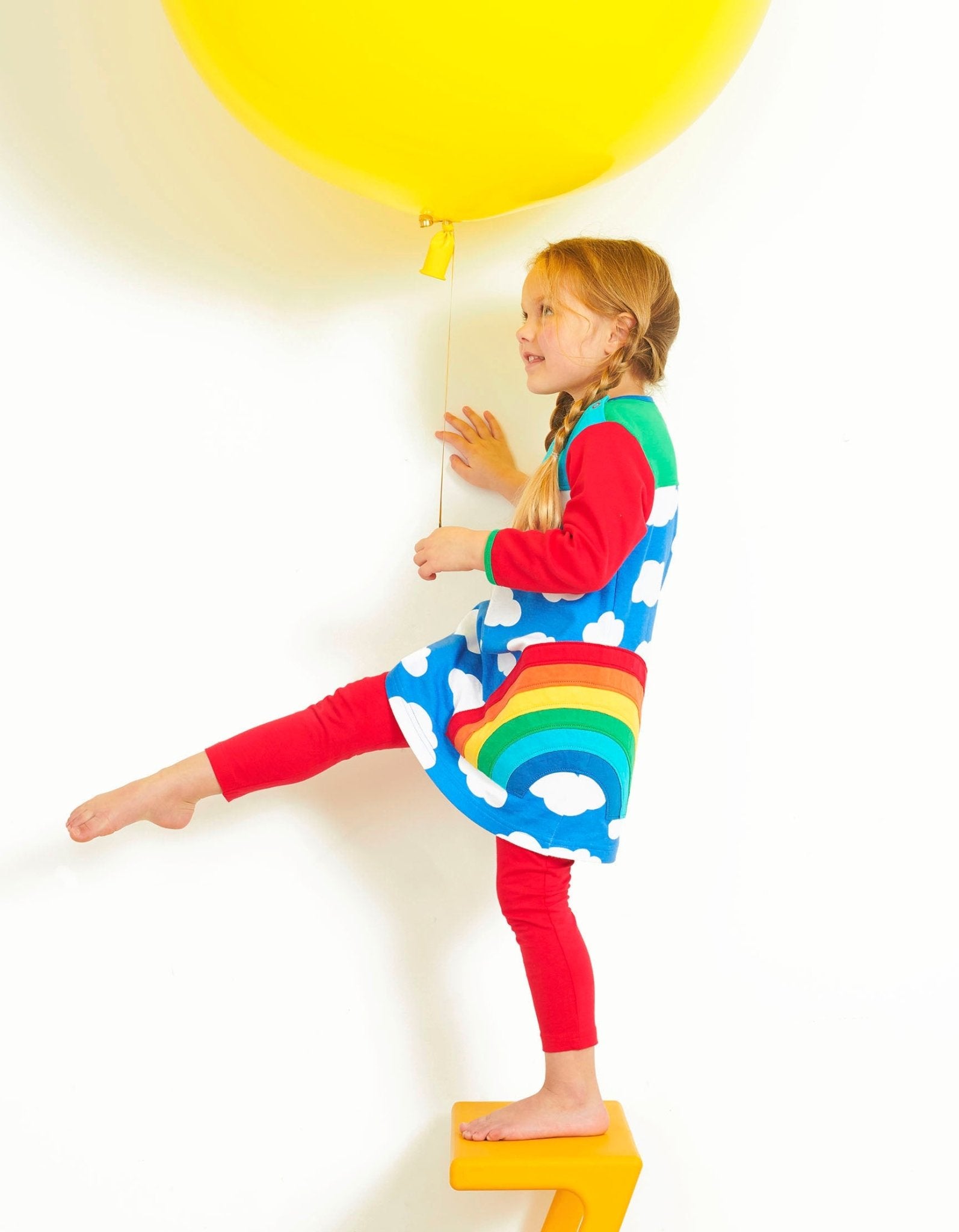 Organic Multi Rainbow Applique Dress - Toby Tiger UK Retail