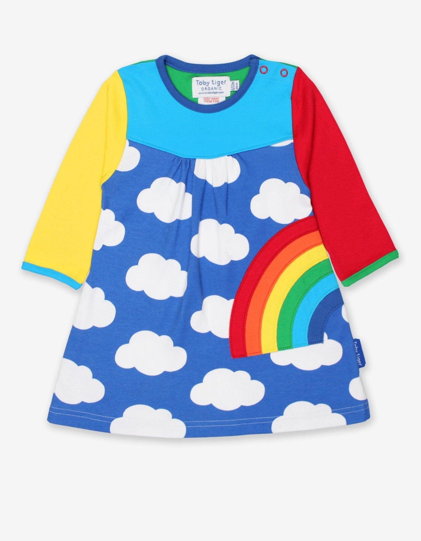 Organic Multi Rainbow Applique Dress - Toby Tiger UK Retail