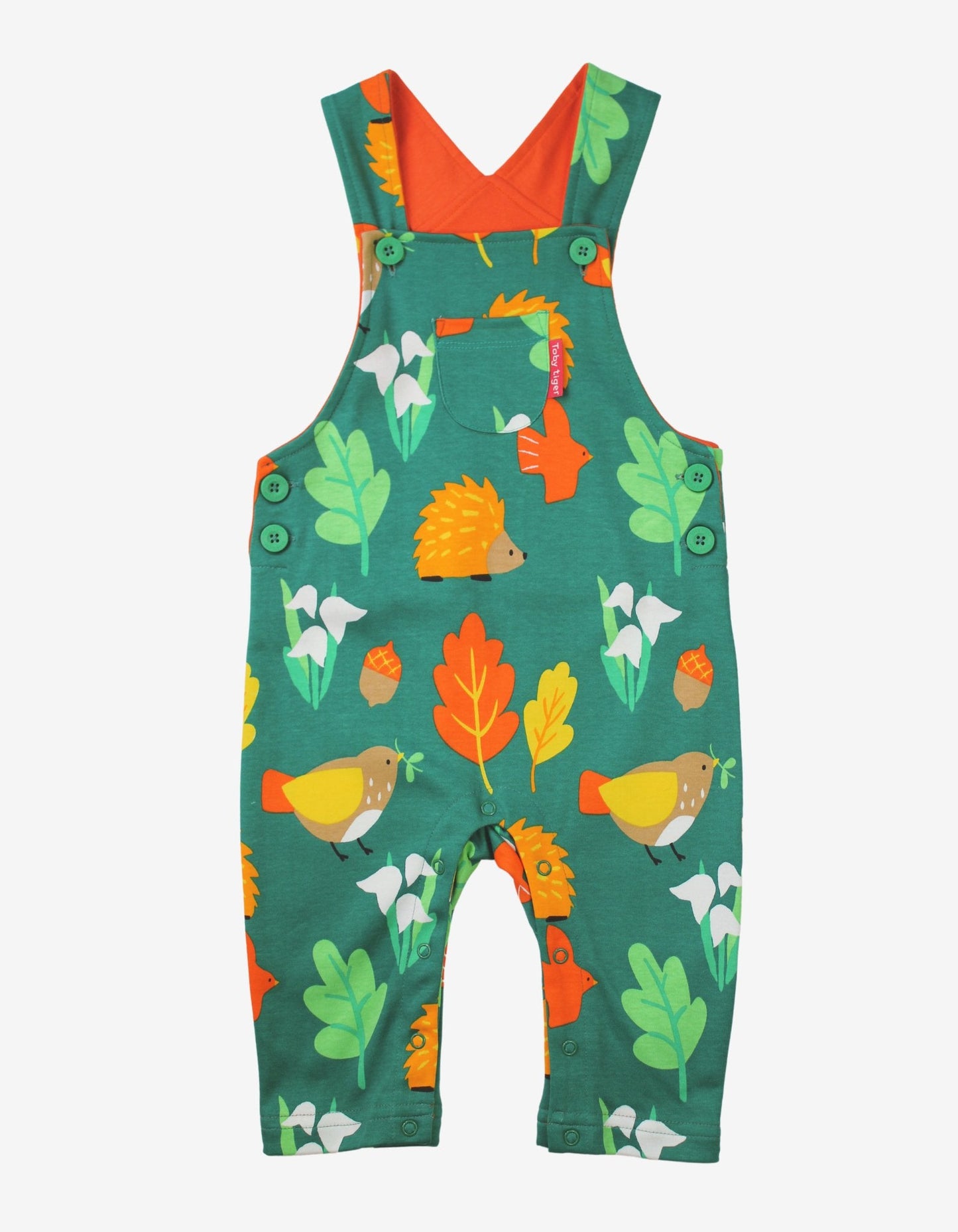 Organic Autumn Print Dungarees - Toby Tiger UK Retail