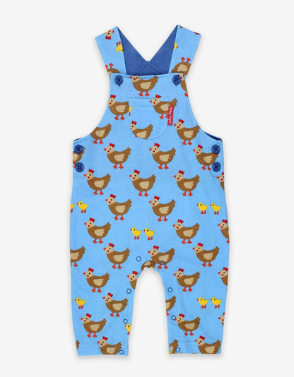 Organic Chicken Print Dungarees - Toby Tiger UK Retail