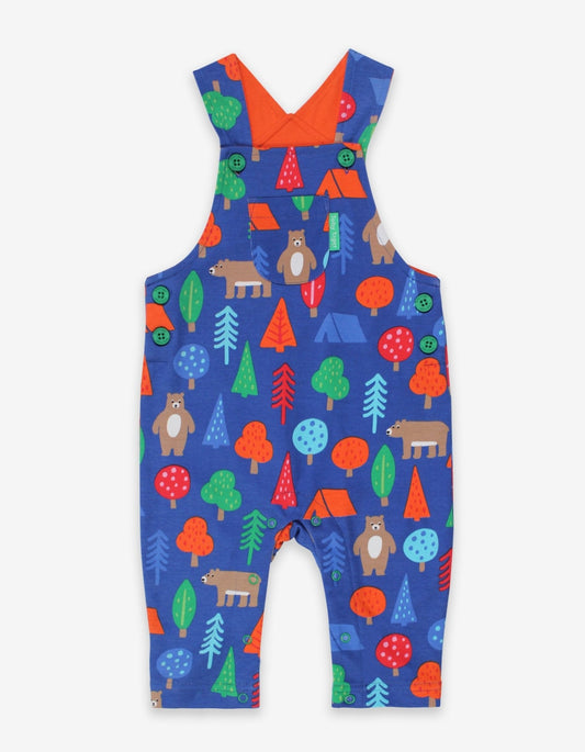 Organic Camping Bear Print Dungarees - Toby Tiger UK Retail