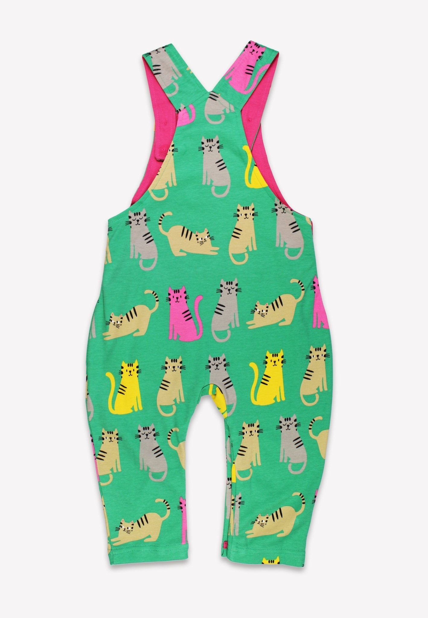 Organic Kitten Print Dungarees - Toby Tiger