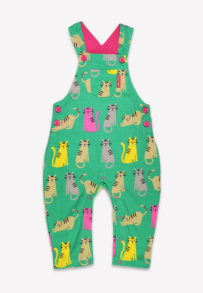 Organic Kitten Print Dungarees - Toby Tiger