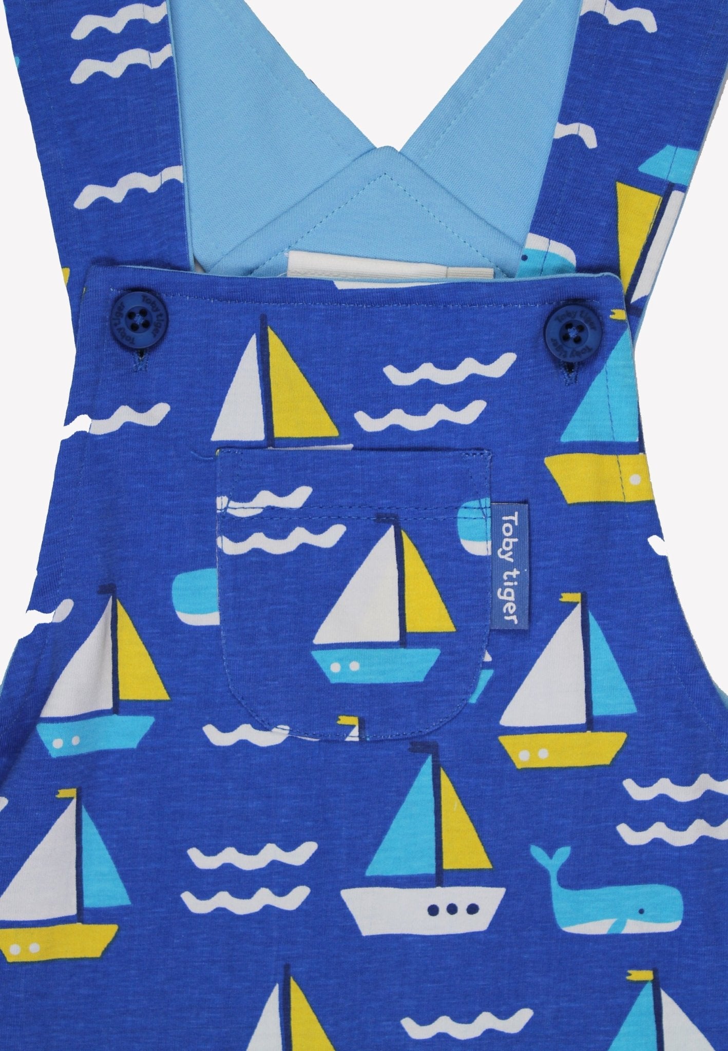 Organic St Ives Print Dungarees - Toby Tiger