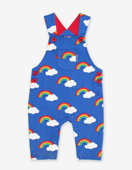 Organic Multi Rainbow Print Dungarees - Toby Tiger UK Retail