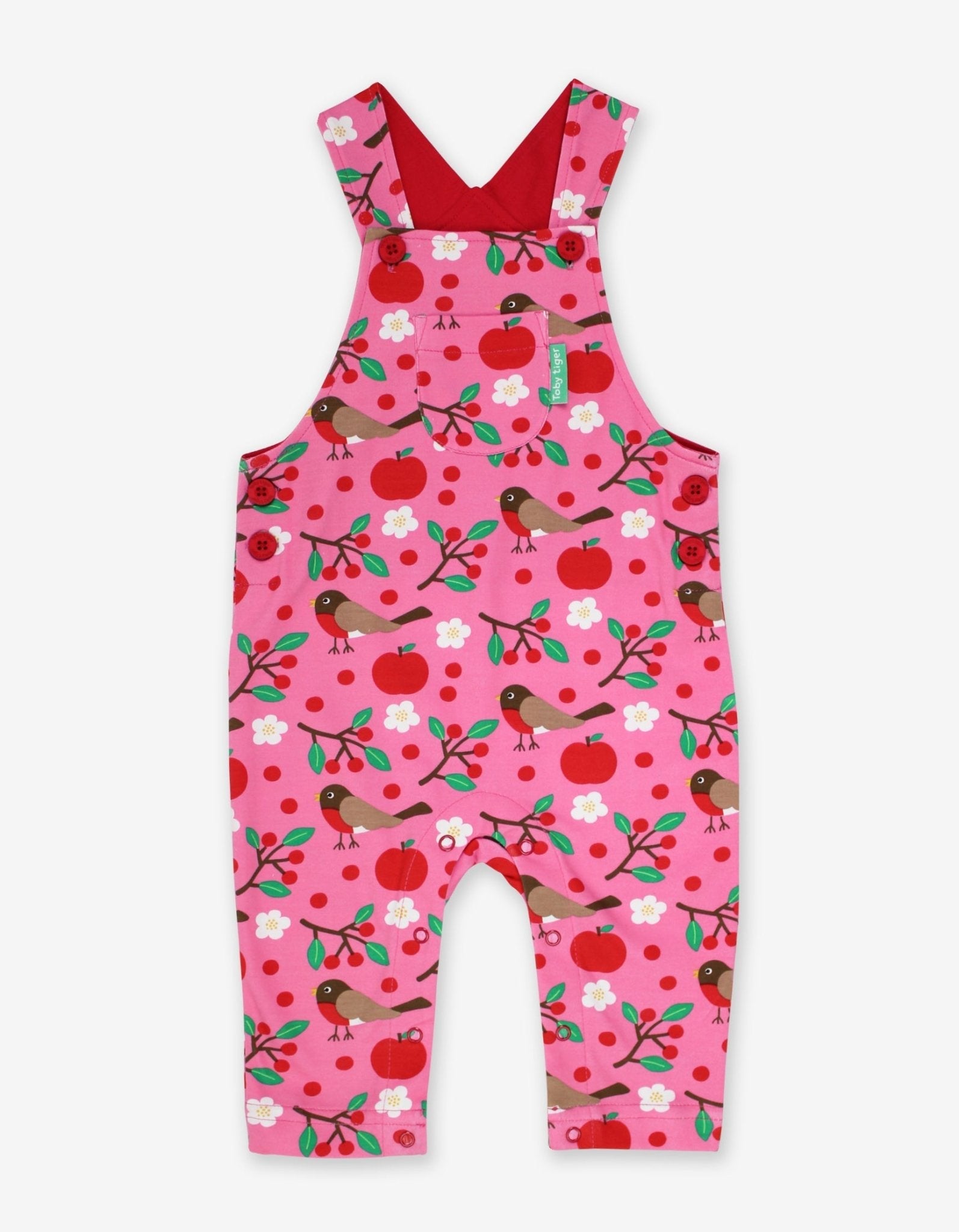 Organic Robin Print Dungarees - Toby Tiger UK Retail