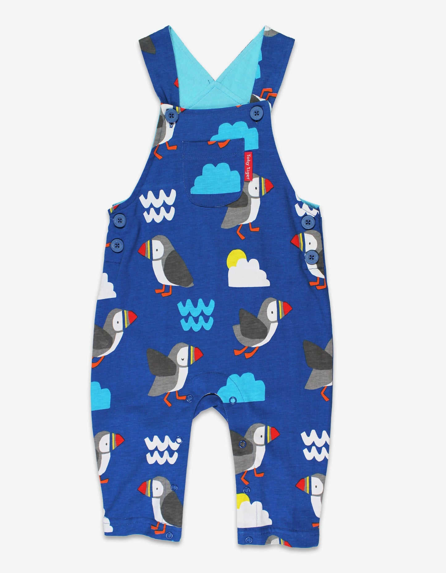 Organic Puffin Print Dungarees - Toby Tiger UK Retail