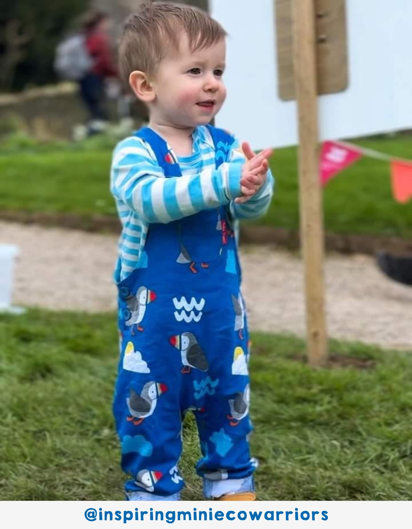 Organic Puffin Print Dungarees - Toby Tiger UK Retail