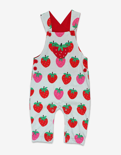 Organic Strawberry Print Dungarees - Toby Tiger UK Retail