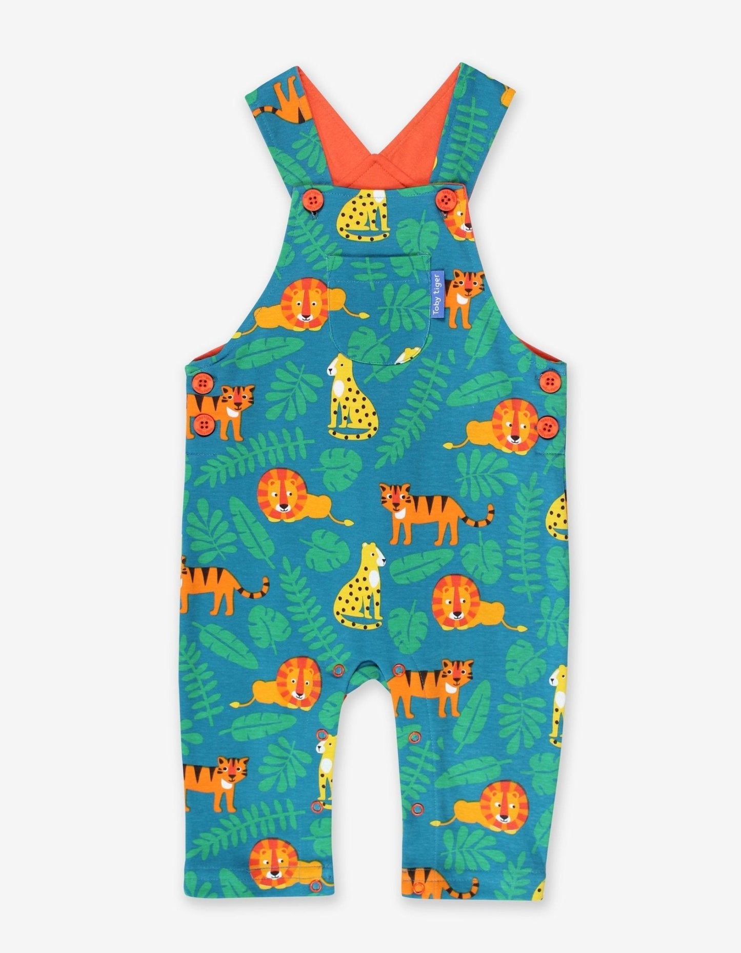 Organic Wild Cats Print Dungarees - Toby Tiger UK Retail