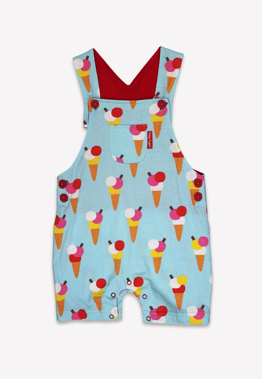 Organic Ice Cream Cones Print Dungaree Shorts - Toby Tiger