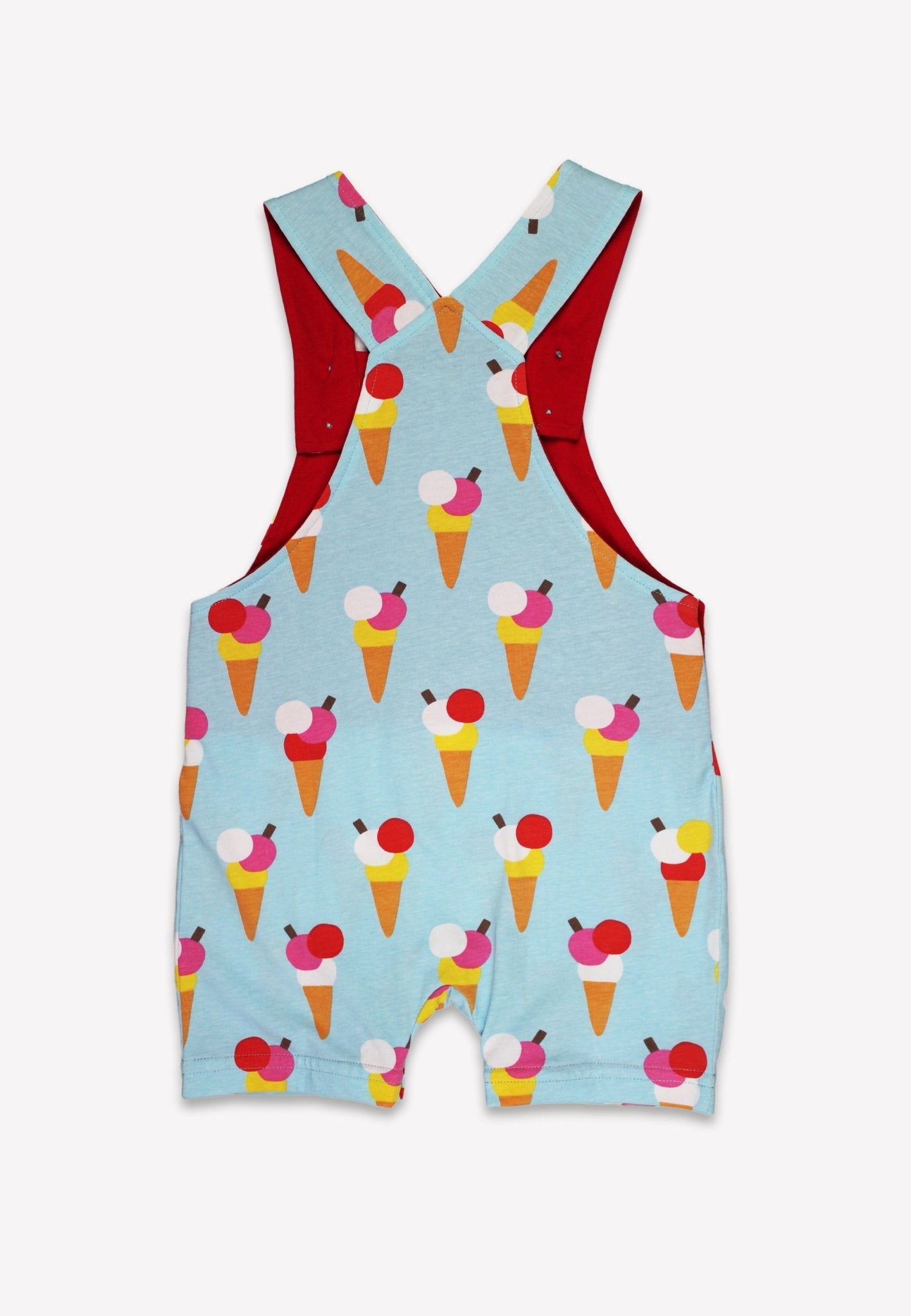 Organic Ice Cream Cones Print Dungaree Shorts - Toby Tiger