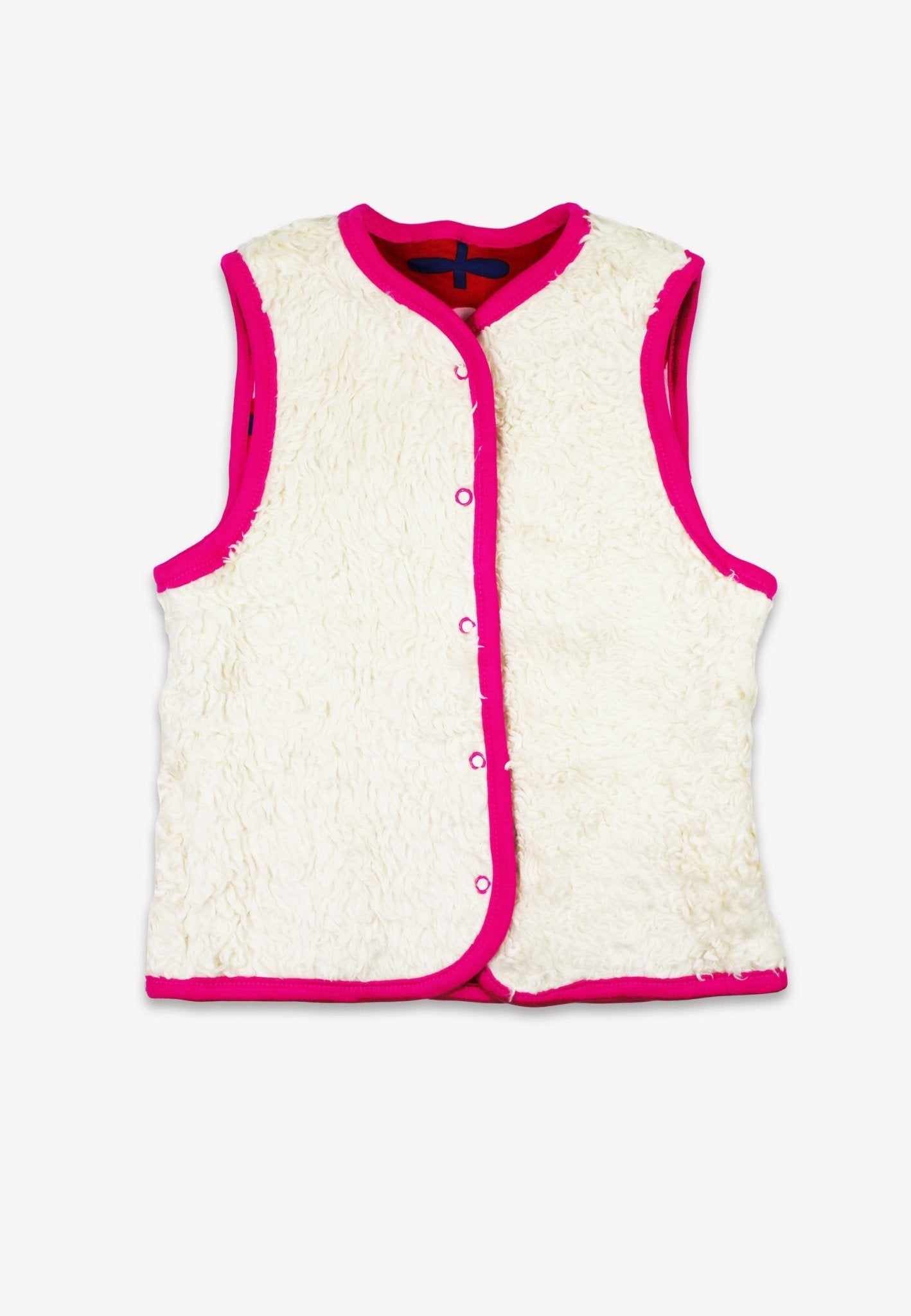 Organic Pink Flower Print Reversible Gilet - Toby Tiger